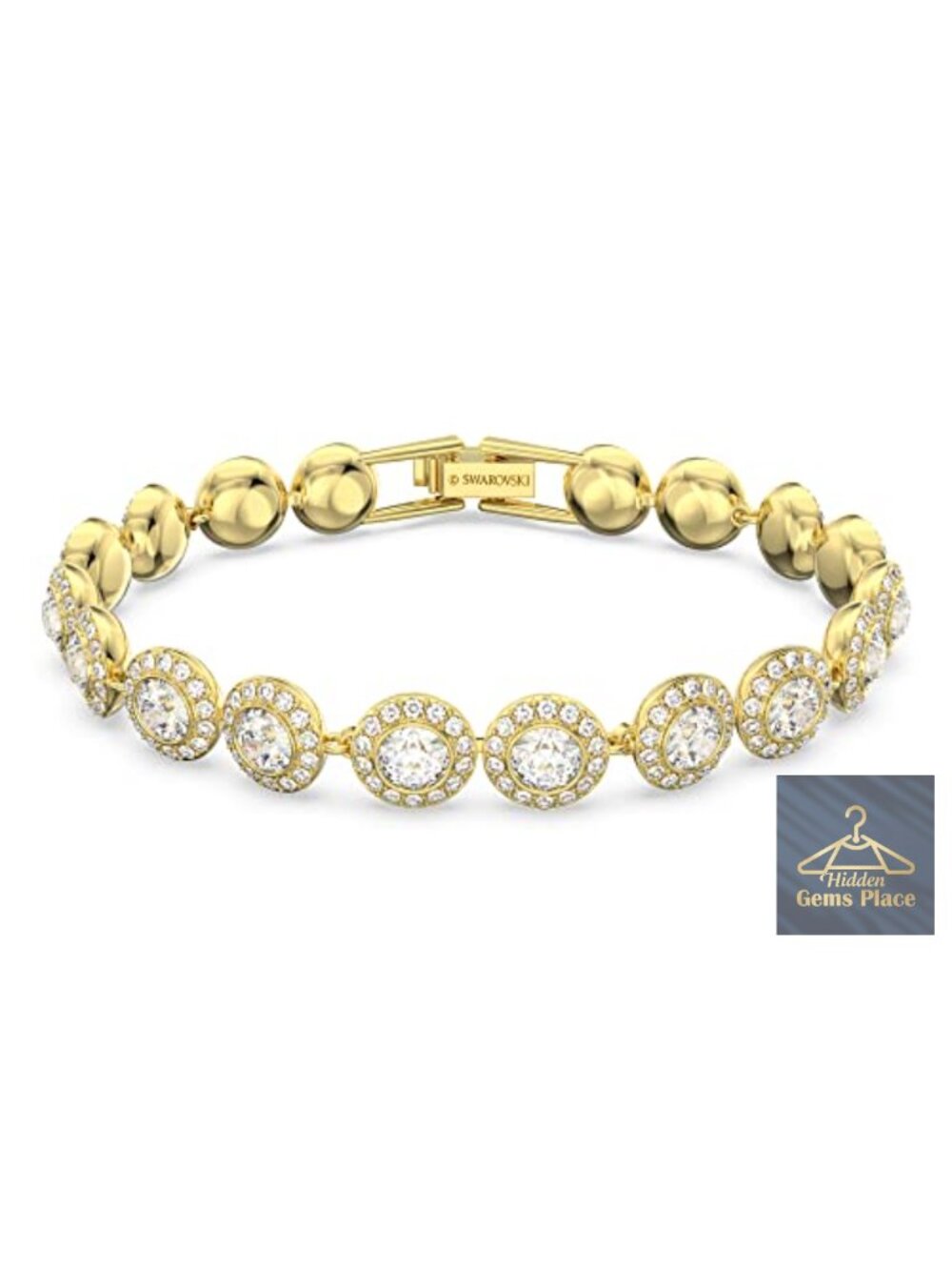 Gold-Tone Crystal Chain Tennis Bracelet